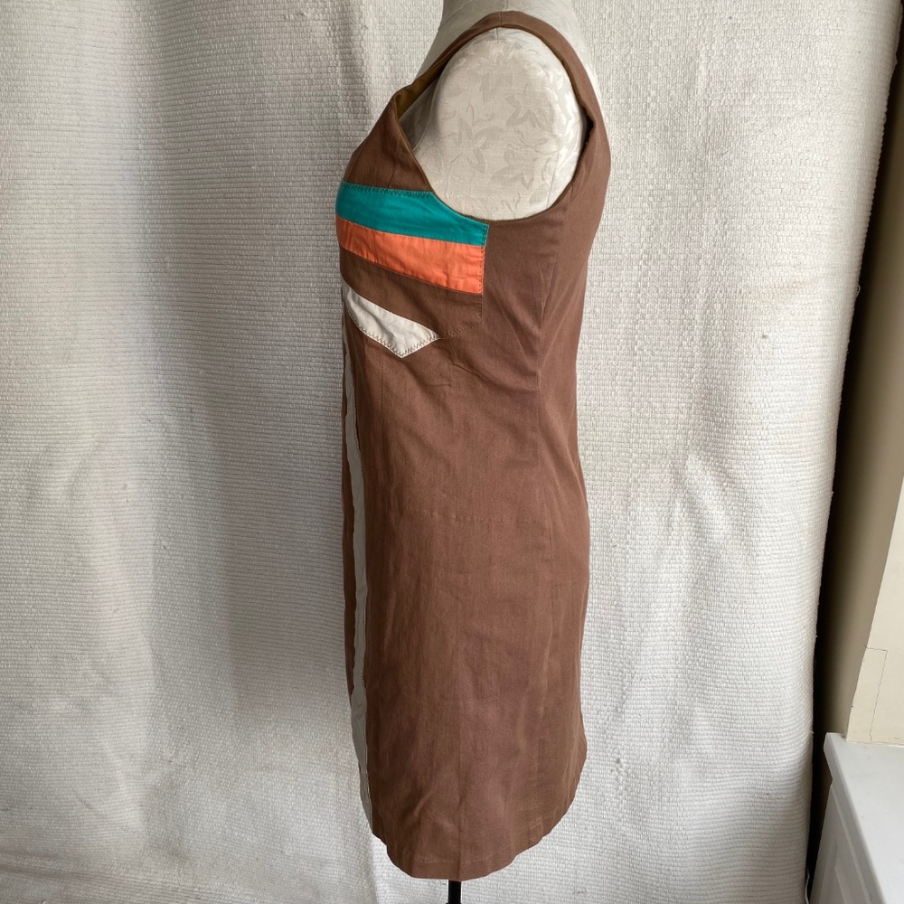 Anthropologie 70s Retro Modern Bow A-Line Dress - Picture 6 of 8